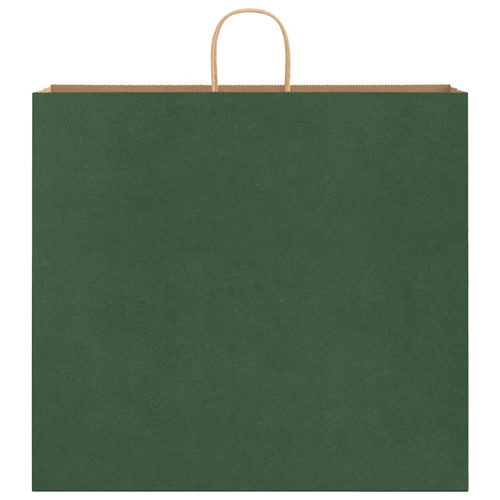 Papirnate vrećice 250 kom s ručkama zelene 54x15x49 cm