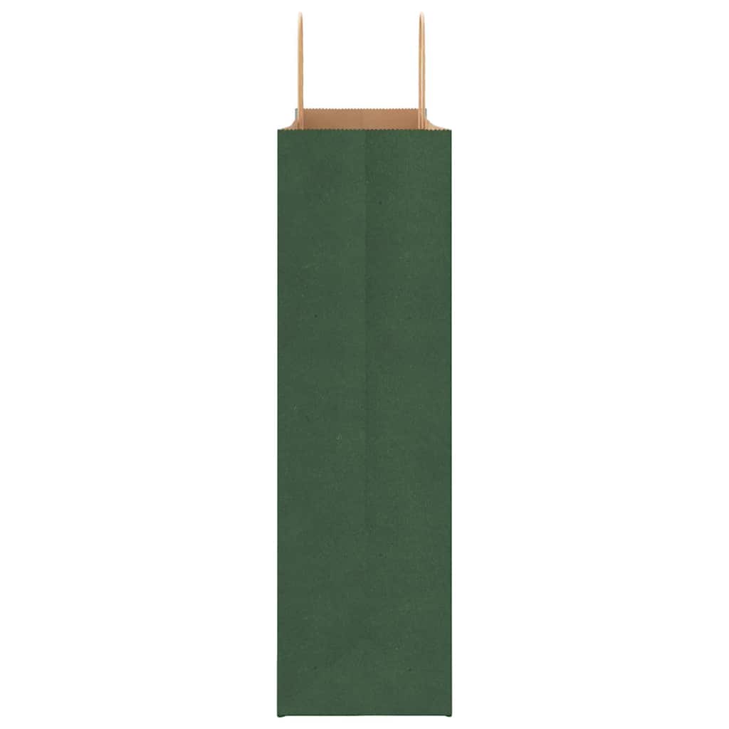 Papirnate vrećice 250 kom s ručkama zelene 54x15x49 cm