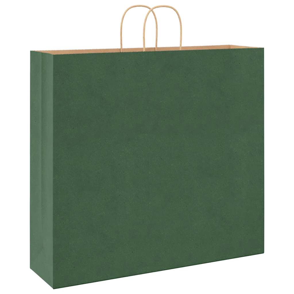 Papirnate vrećice 250 kom s ručkama zelene 54x15x49 cm