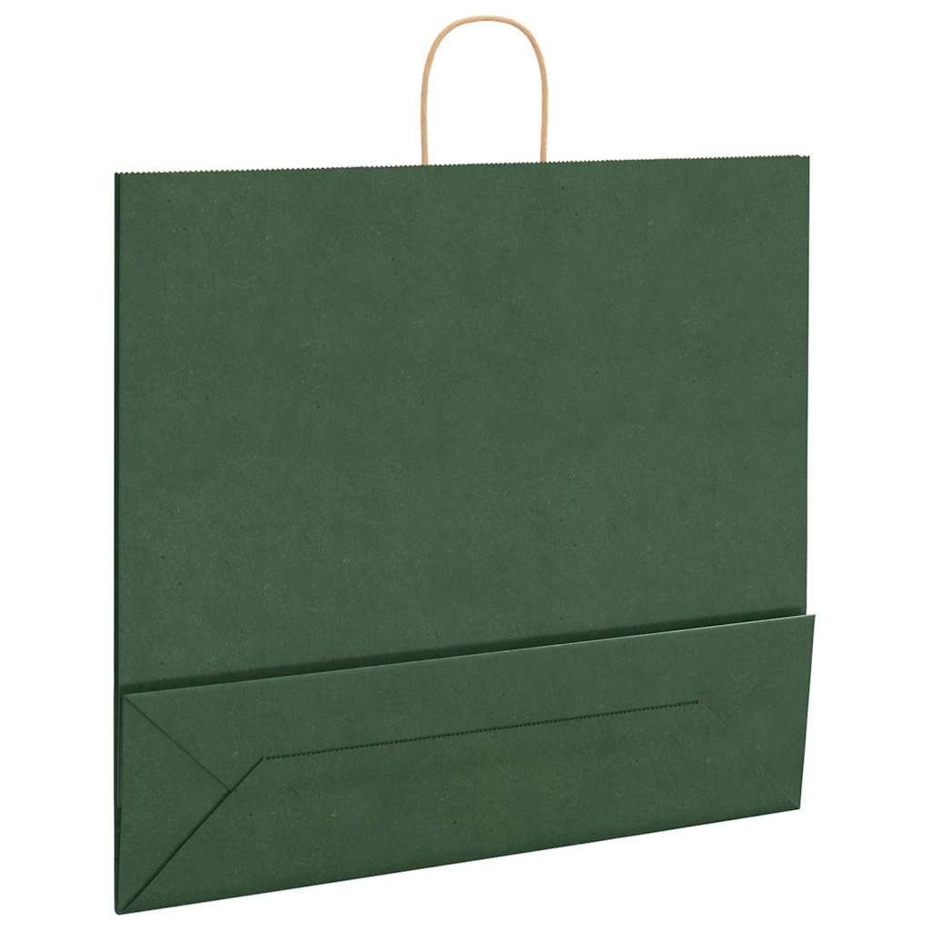 Papirnate vrećice 250 kom s ručkama zelene 54x15x49 cm