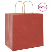 Papirnate vrećice 250 kom s ručkama crvene 26x17x25 cm