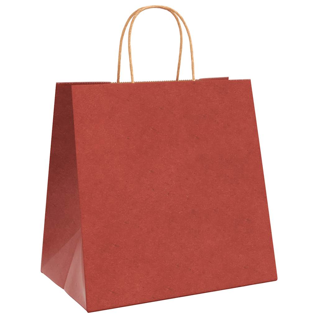 Papirnate vrećice 250 kom s ručkama crvene 26x17x25 cm
