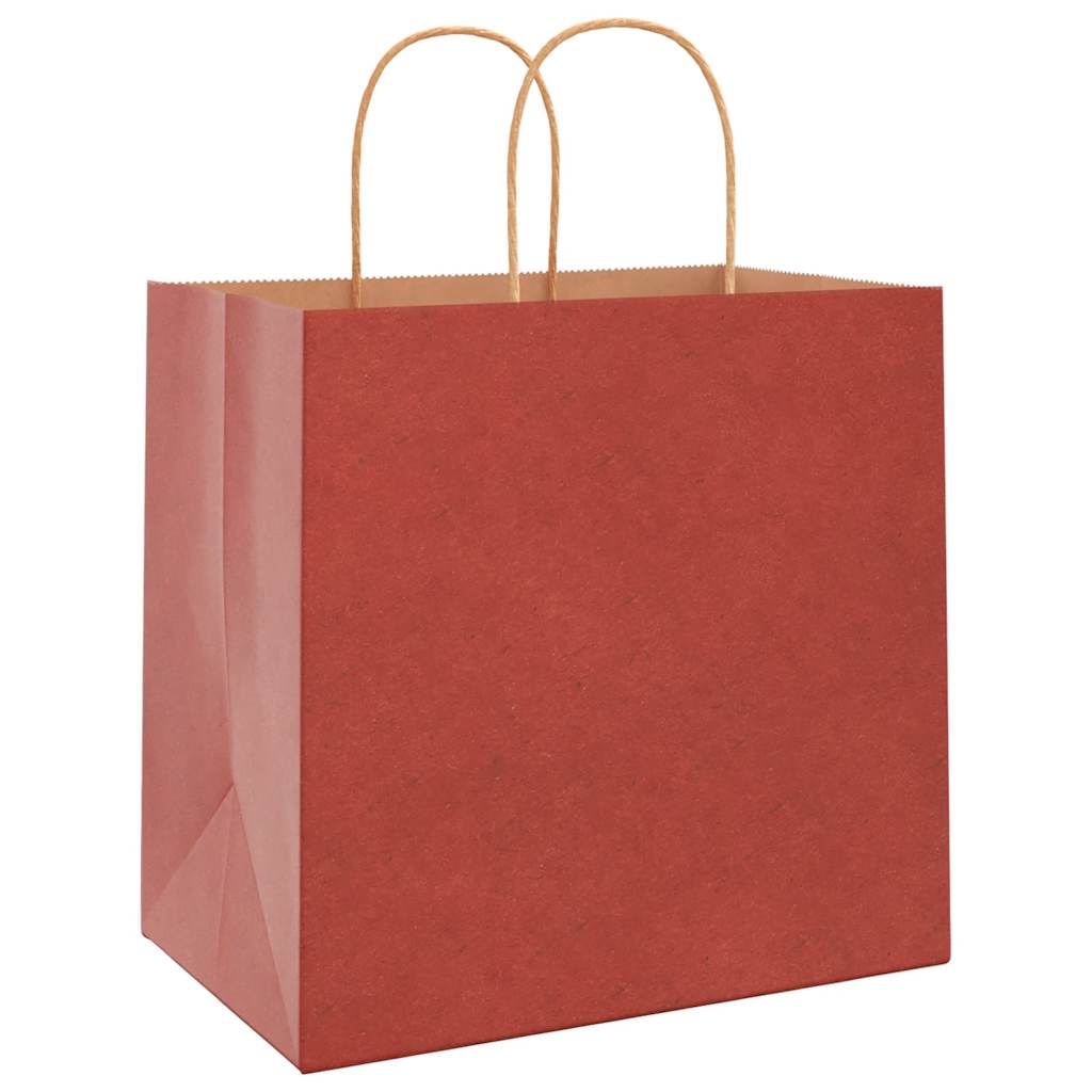 Papirnate vrećice 250 kom s ručkama crvene 26x17x25 cm