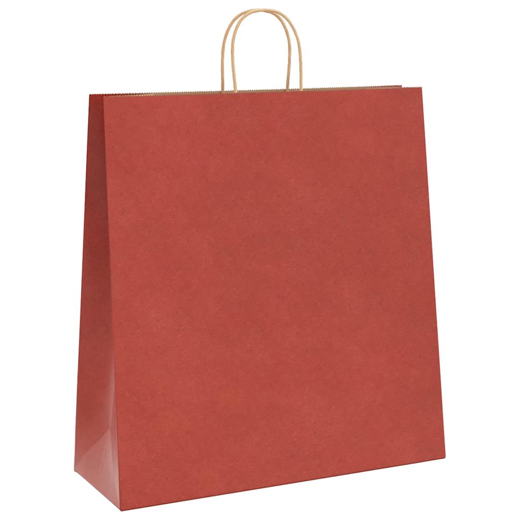 Papirnate vrećice 250 kom s ručkama crvene 45x17x48 cm