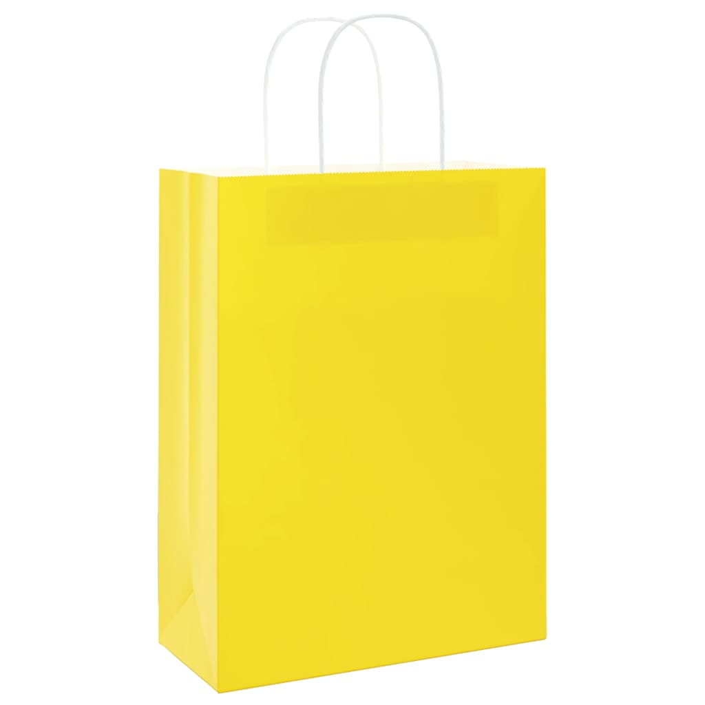 Papirnate vrećice 50 kom s ručkama žute 26x12x35 cm
