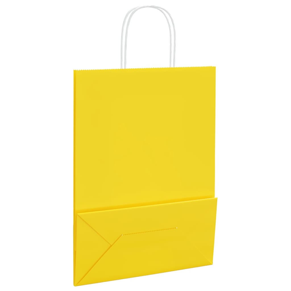 Papirnate vrećice 50 kom s ručkama žute 26x12x35 cm