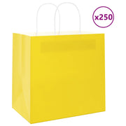 Papirnate vrećice 250 kom s ručkama žute 26x17x25 cm