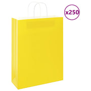 Papirnate vrećice 250 kom s ručkama žute 32x12x42 cm