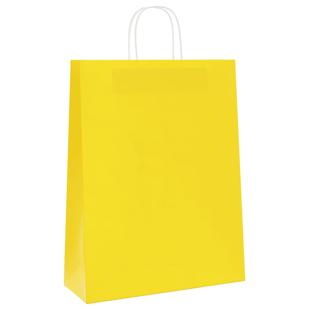 Papirnate vrećice 250 kom s ručkama žute 32x12x42 cm
