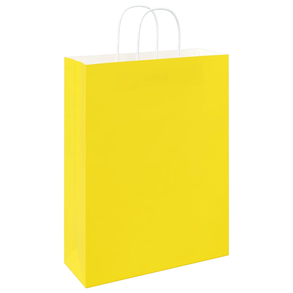 Papirnate vrećice 250 kom s ručkama žute 32x12x42 cm