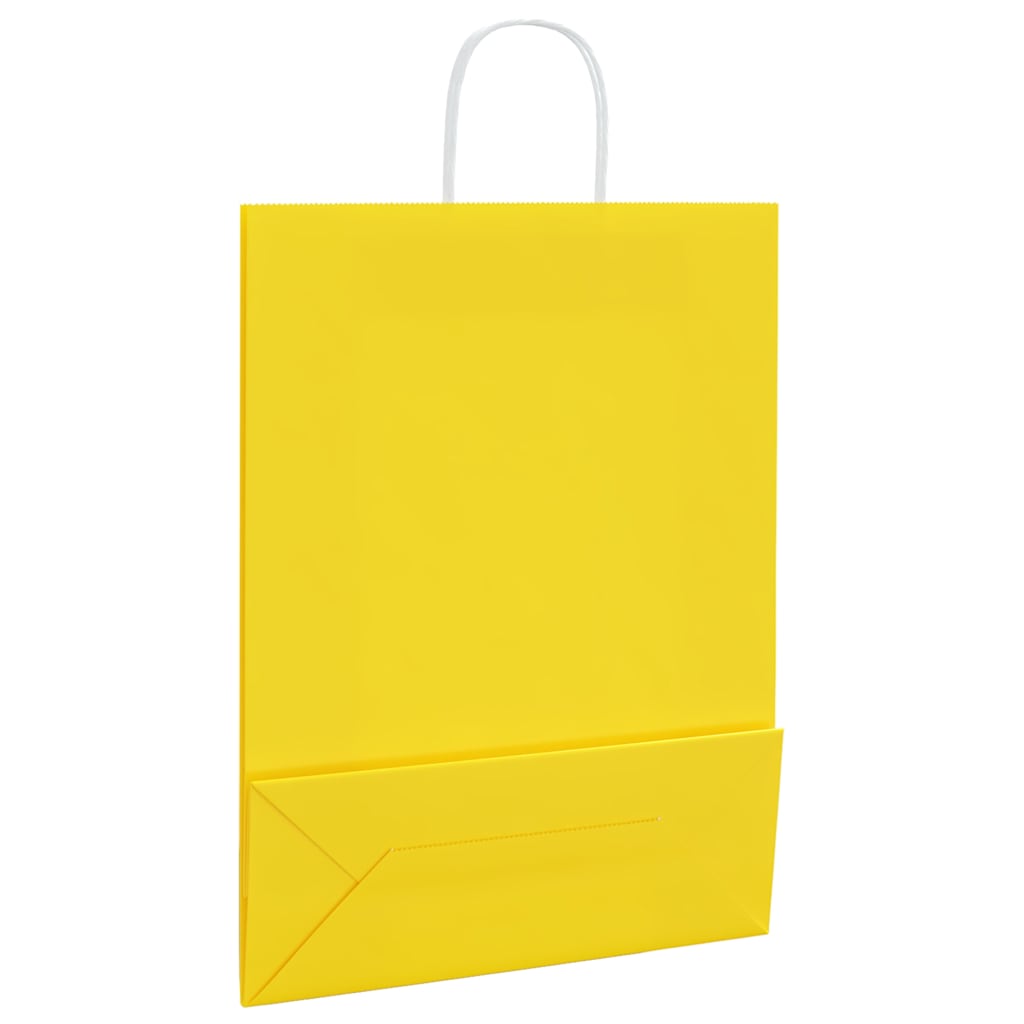 Papirnate vrećice 250 kom s ručkama žute 32x12x42 cm