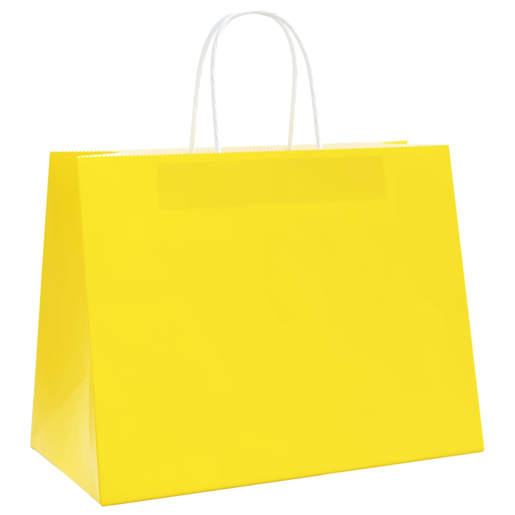 Papirnate vrećice 250 kom s ručkama žute 32x17x25 cm