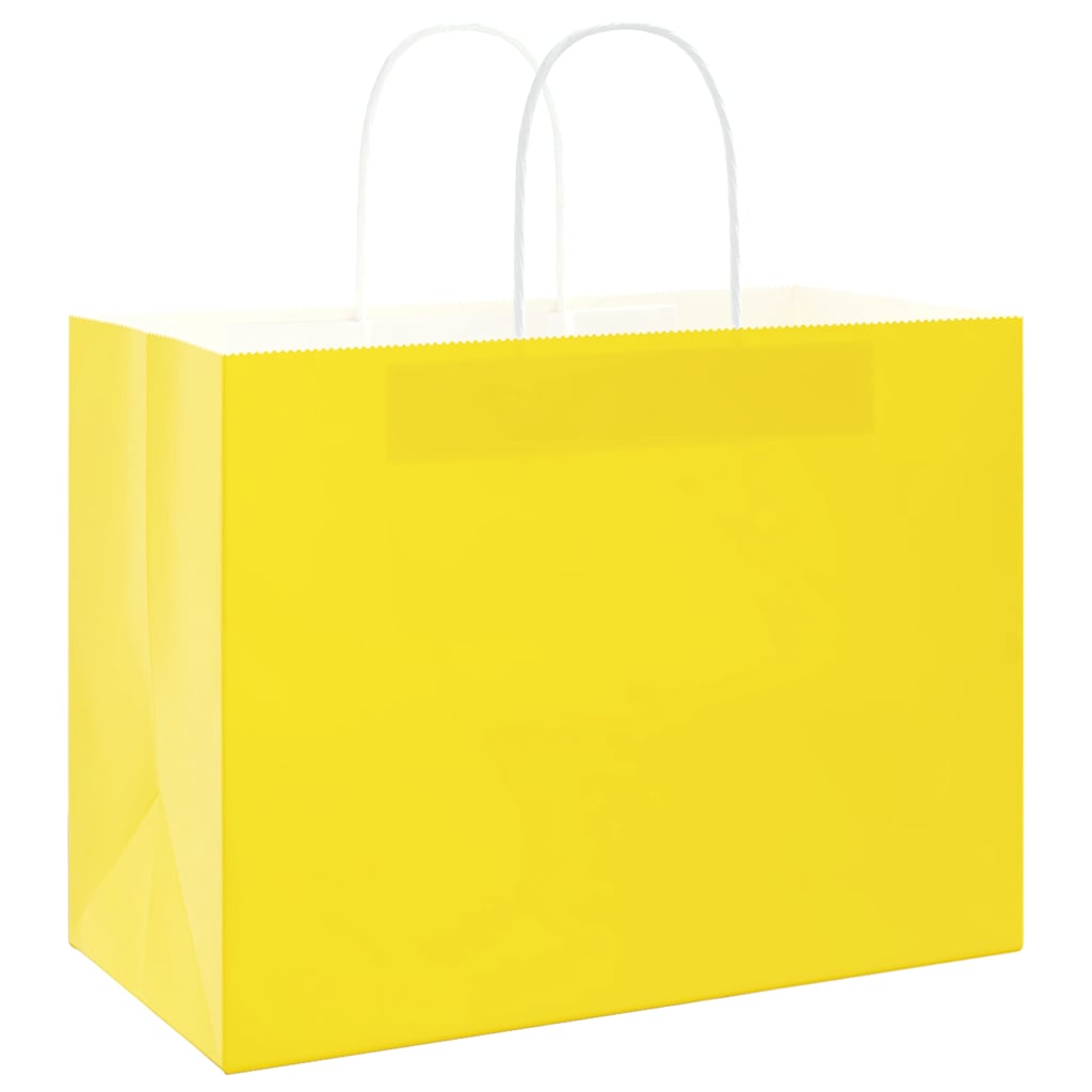 Papirnate vrećice 250 kom s ručkama žute 32x17x25 cm