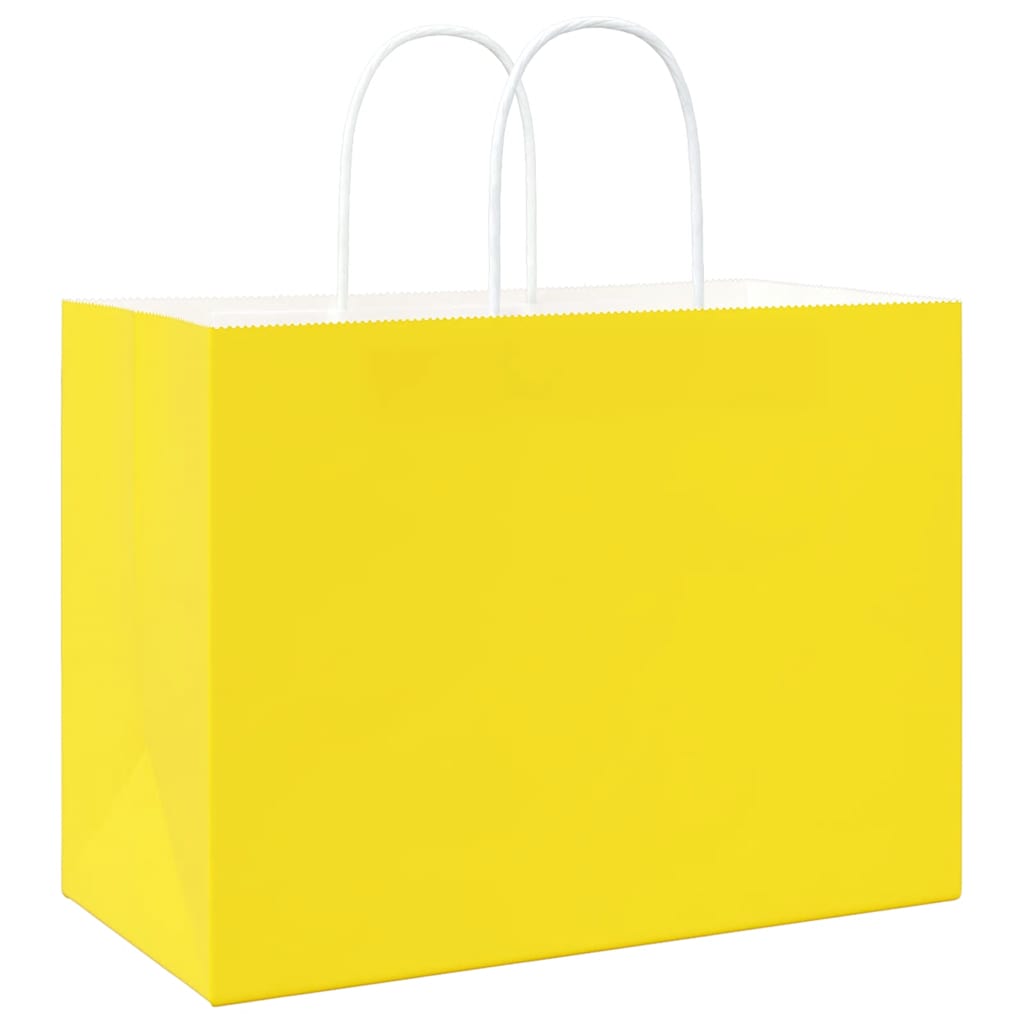 Papirnate vrećice 250 kom s ručkama žute 32x17x25 cm
