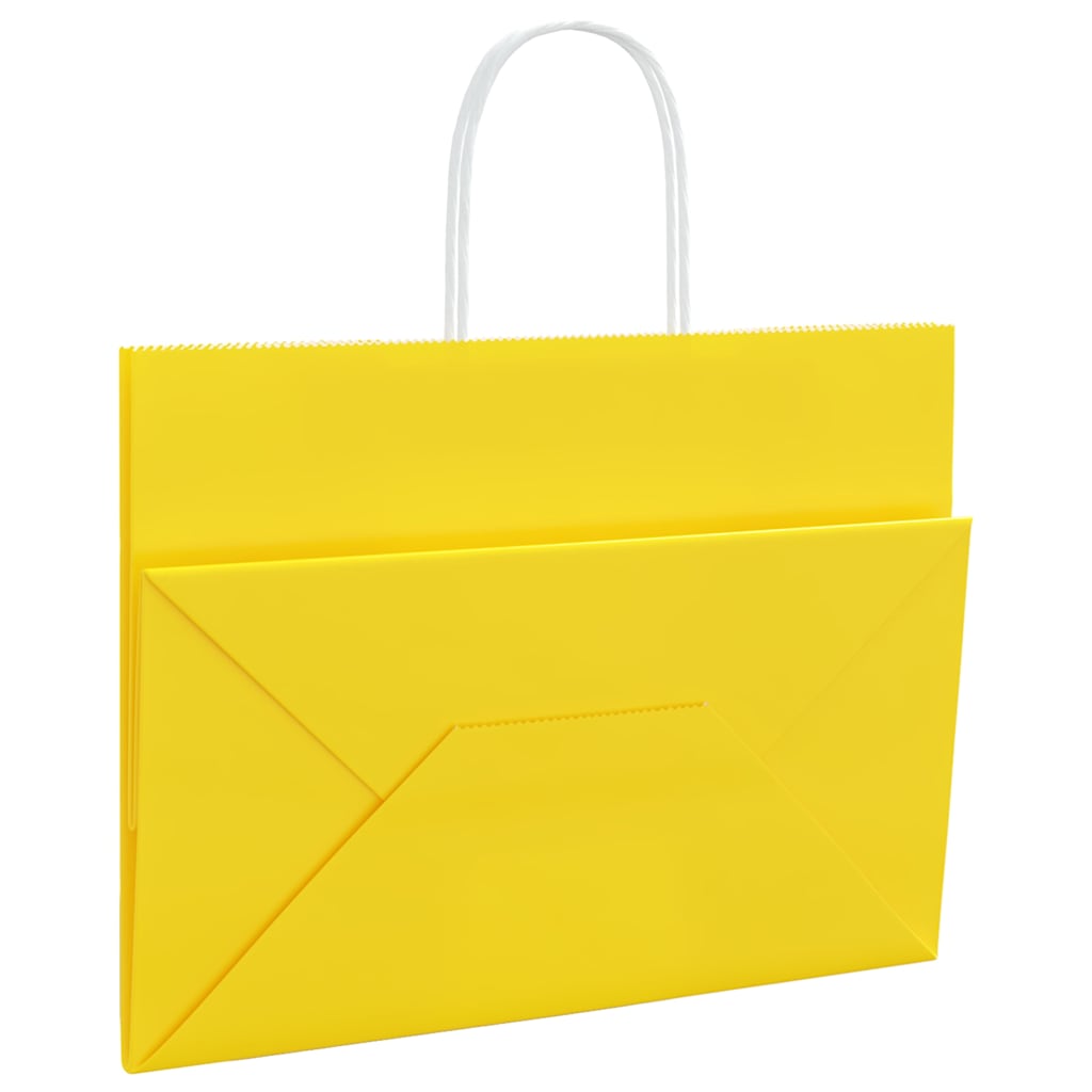 Papirnate vrećice 250 kom s ručkama žute 32x17x25 cm
