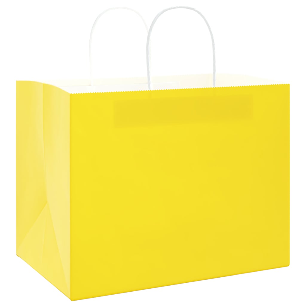 Papirnate vrećice 250 kom s ručkama žute 32x22x24 cm