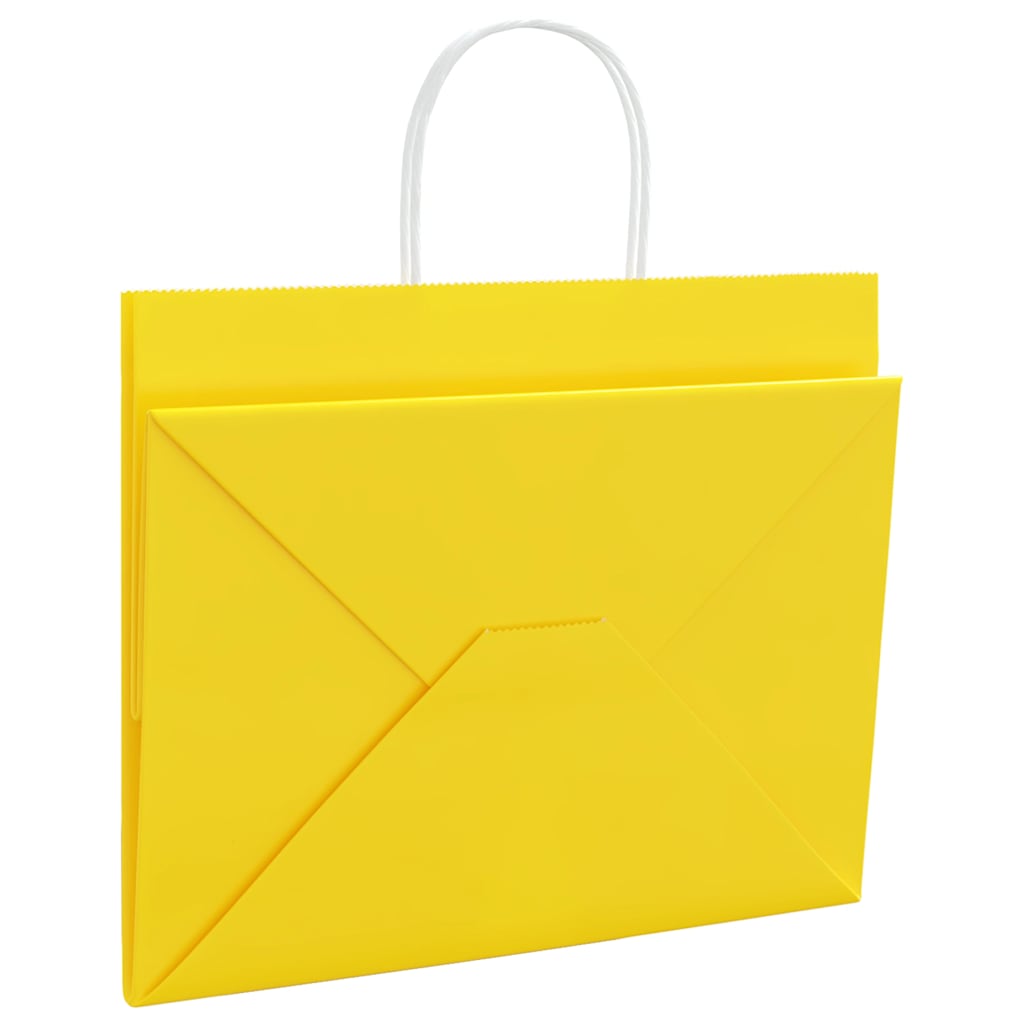Papirnate vrećice 250 kom s ručkama žute 32x22x24 cm