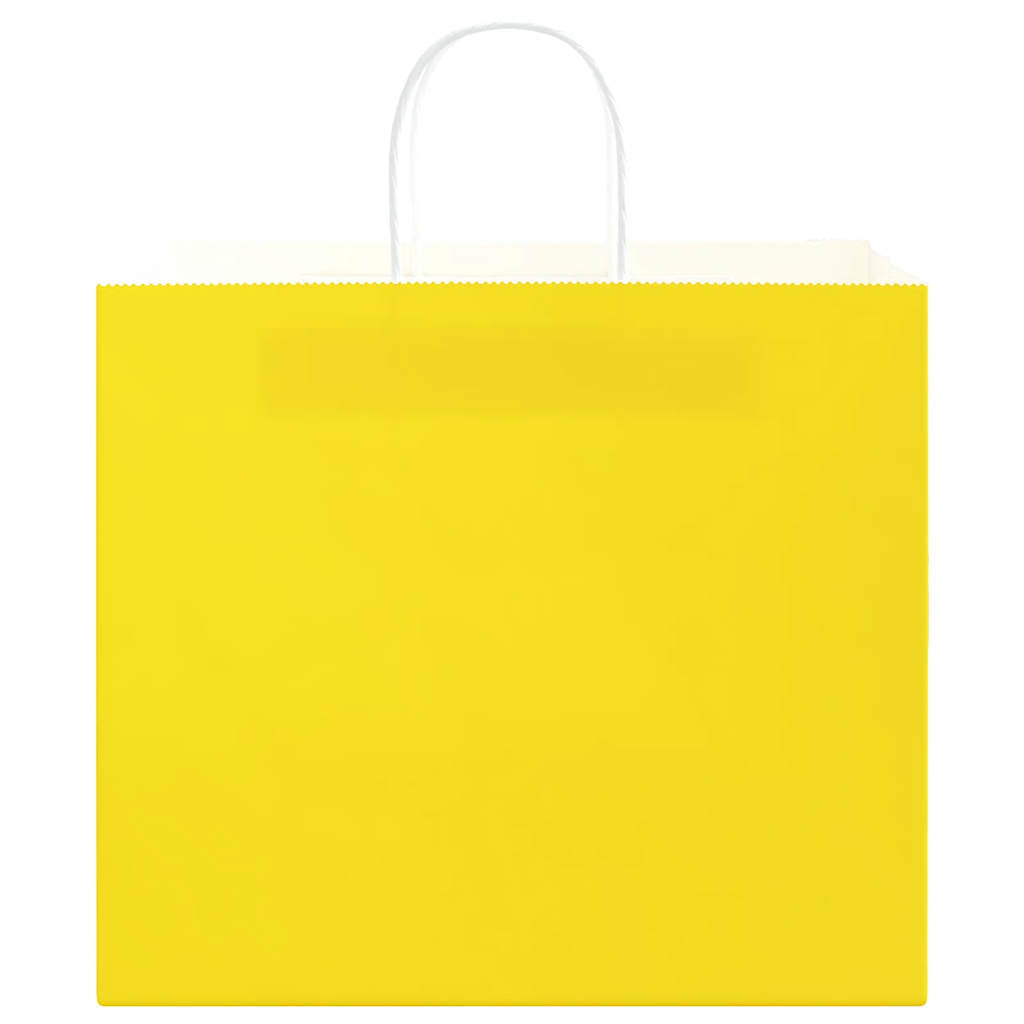 Papirnate vrećice 250 kom s ručkama žute 32x22x28 cm