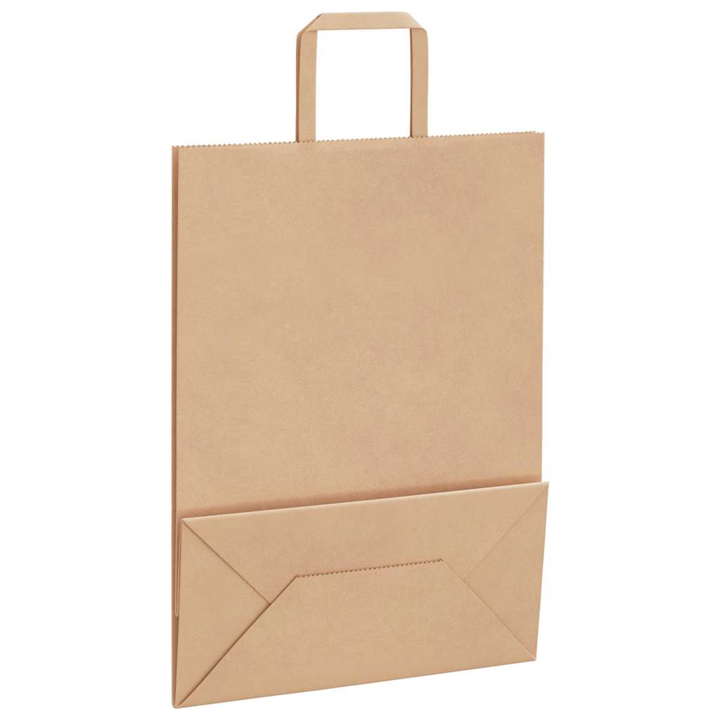 Papirnate vrećice 250 kom s ručkama smeđe 26x12x35 cm