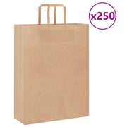 Papirnate vrećice 250 kom s ručkama smeđe 32x12x42 cm