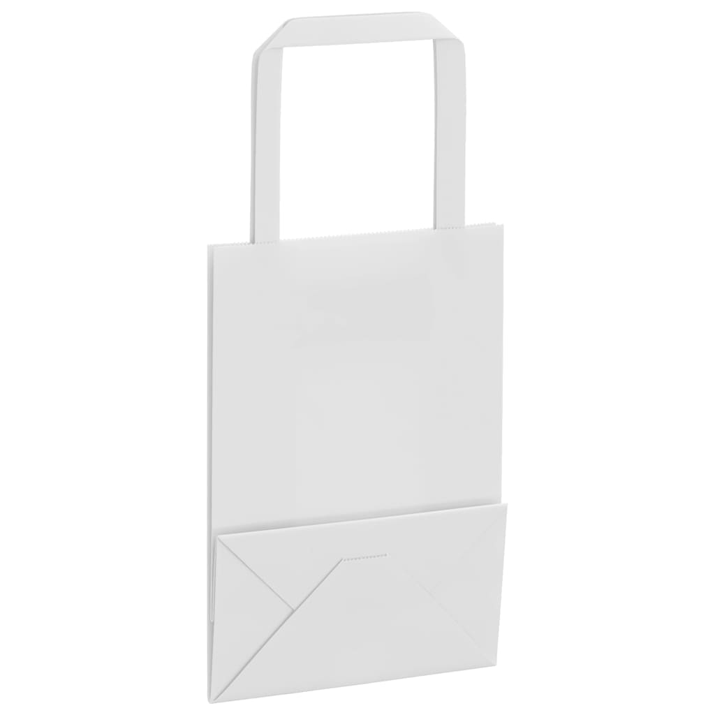 Papirnate vrećice 50 kom s ručkama bijele 15x8x21 cm