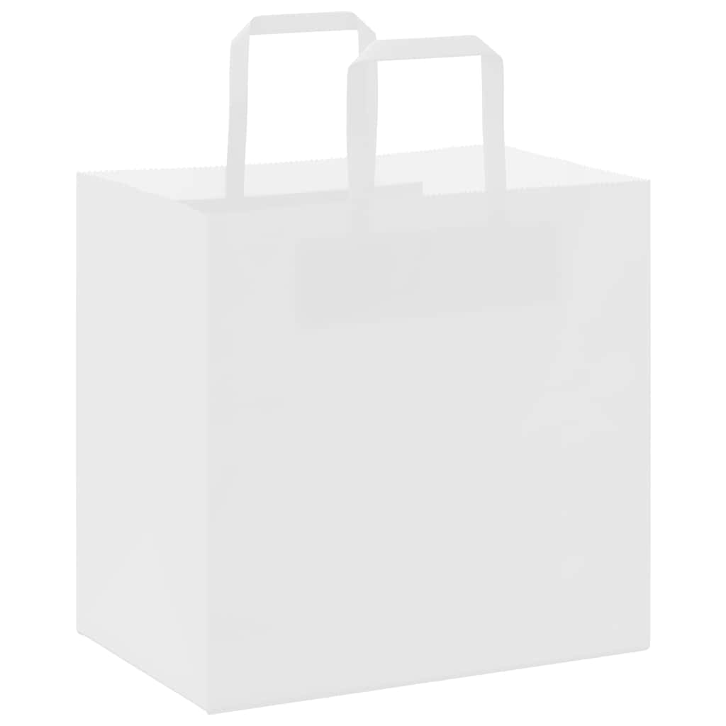 Papirnate vrećice 50 kom s ručkama bijele 26x17x25 cm