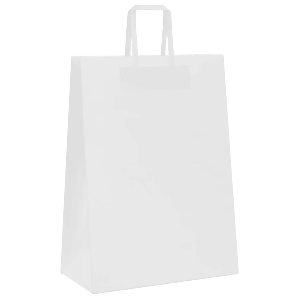 Papirnate vrećice 50 kom s ručkama bijele 32x17x44 cm