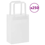 Papirnate vrećice 250 kom s ručkama bijele 15x8x21 cm