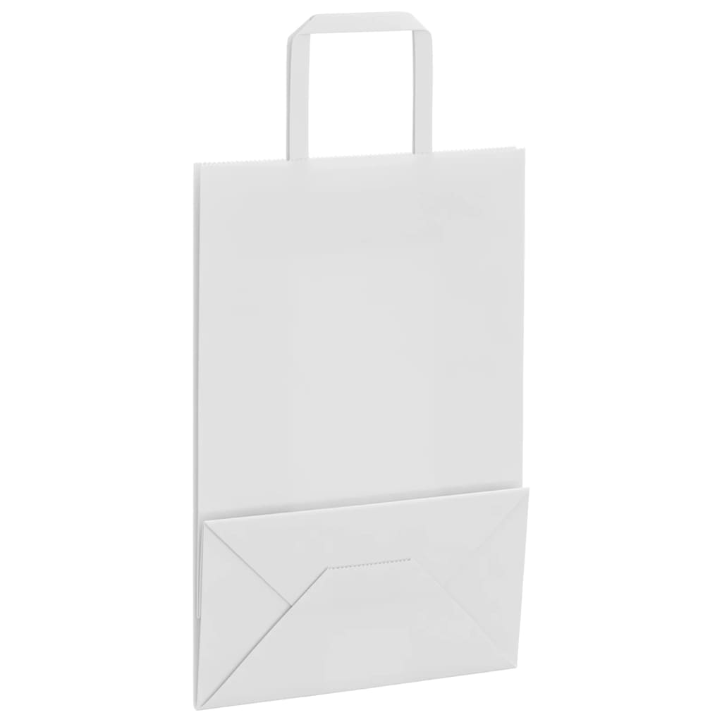 Papirnate vrećice 250 kom s ručkama bijele 21x11x31 cm