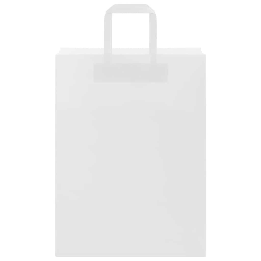 Papirnate vrećice 250 kom s ručkama bijele 26x12x35 cm