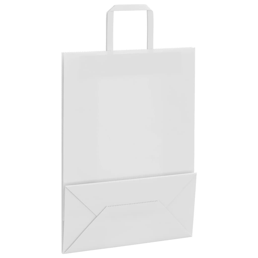 Papirnate vrećice 250 kom s ručkama bijele 26x12x35 cm