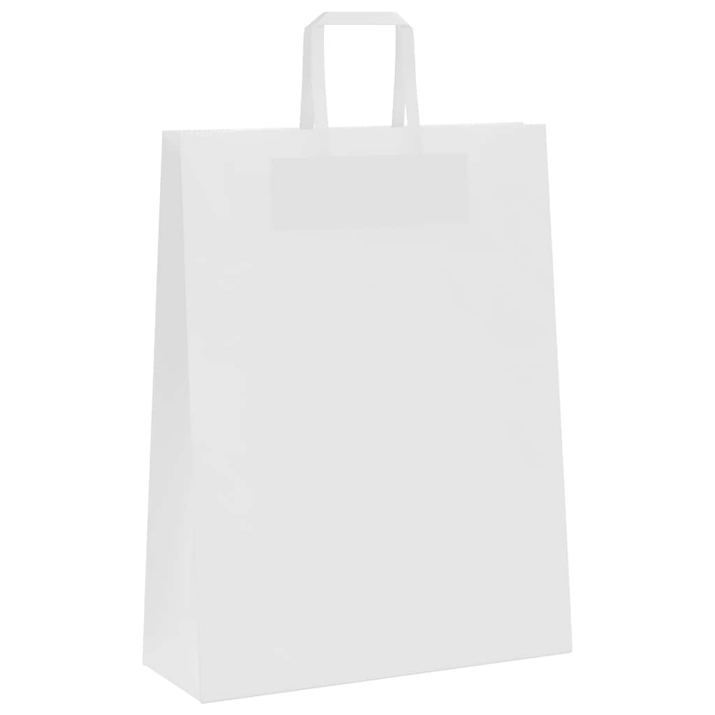 Papirnate vrećice 250 kom s ručkama bijele 32x12x42 cm