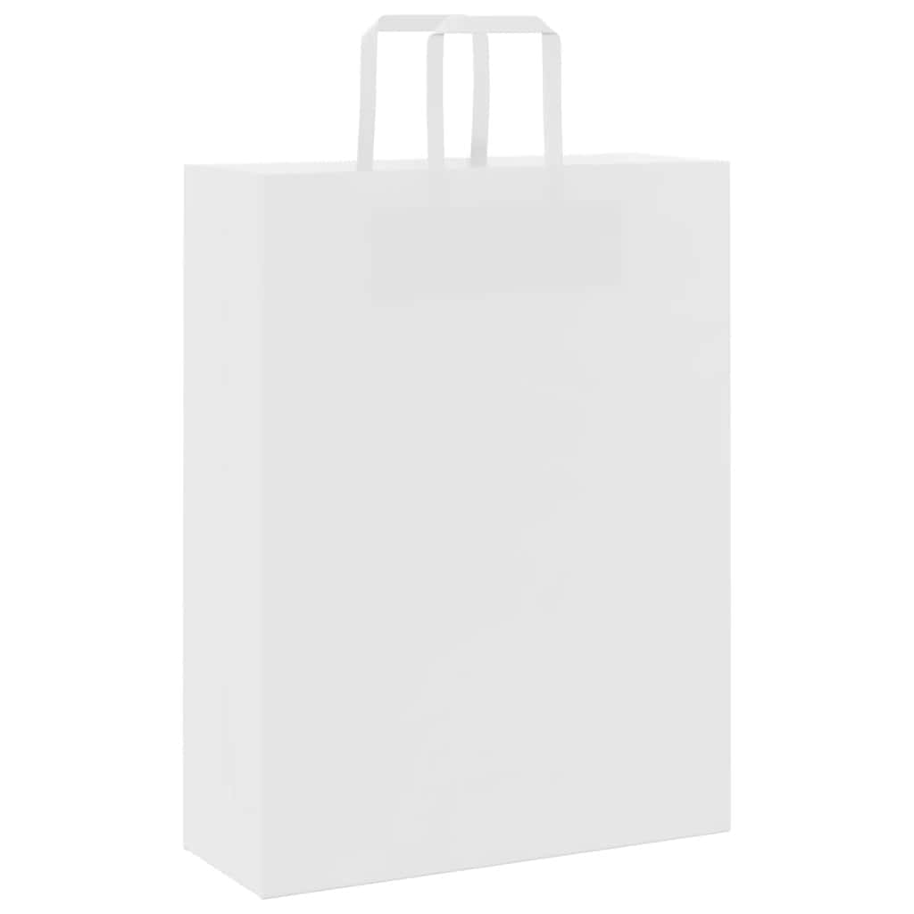 Papirnate vrećice 250 kom s ručkama bijele 32x12x42 cm