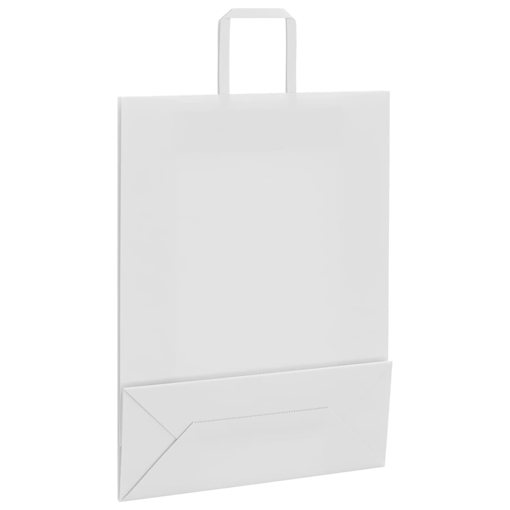 Papirnate vrećice 250 kom s ručkama bijele 32x12x42 cm