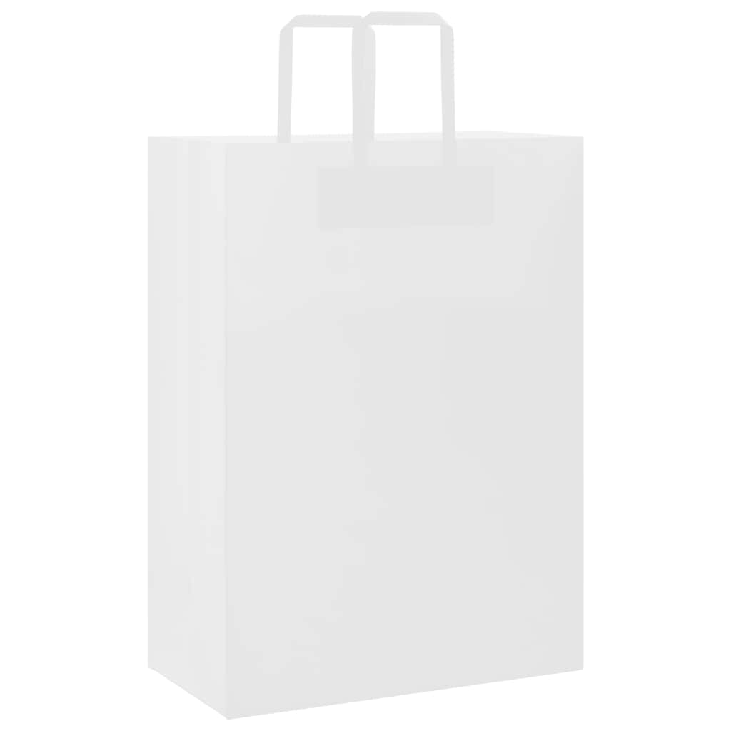 Papirnate vrećice 250 kom s ručkama bijele 32x17x44 cm
