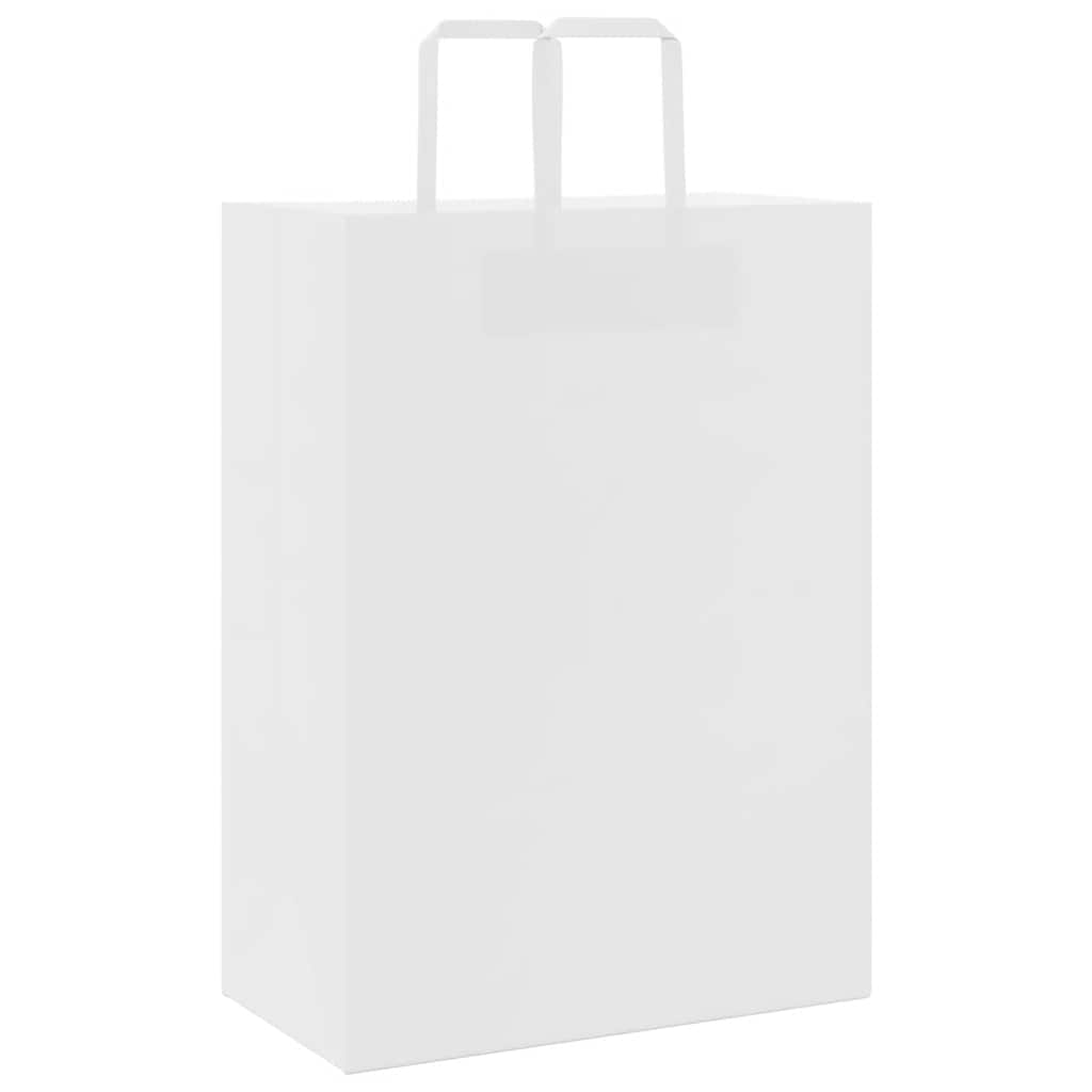 Papirnate vrećice 250 kom s ručkama bijele 32x17x44 cm