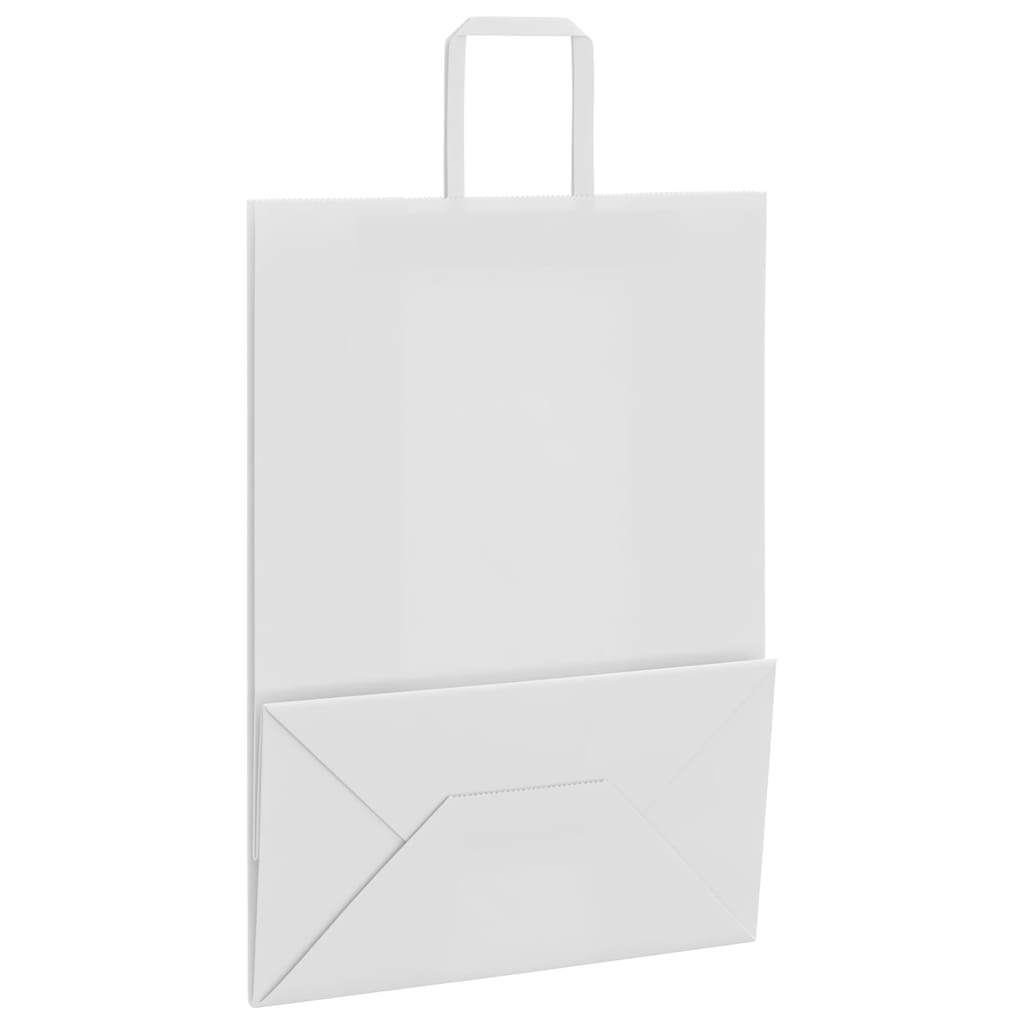 Papirnate vrećice 250 kom s ručkama bijele 32x17x44 cm