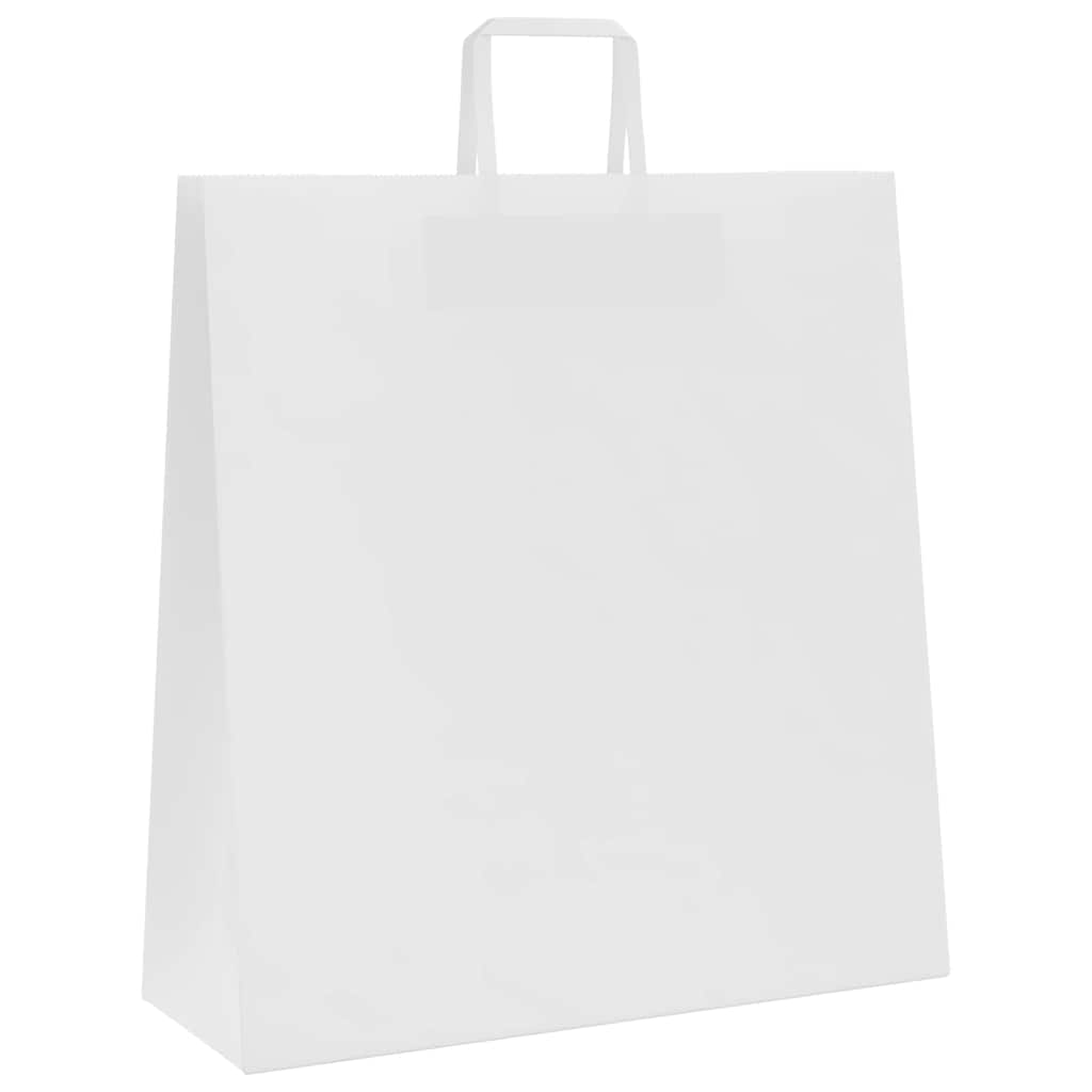 Papirnate vrećice 250 kom s ručkama bijele 45x17x48 cm