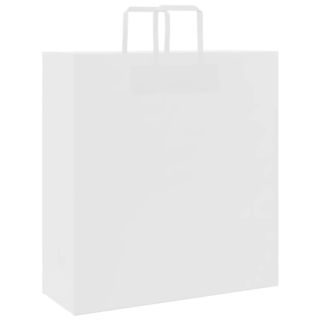Papirnate vrećice 250 kom s ručkama bijele 45x17x48 cm