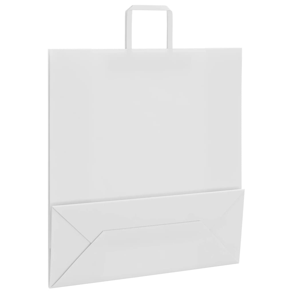 Papirnate vrećice 250 kom s ručkama bijele 45x17x48 cm