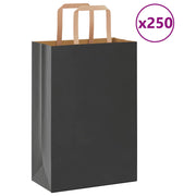 Papirnate vrećice 250 kom s ručkama crne 21x11x31 cm