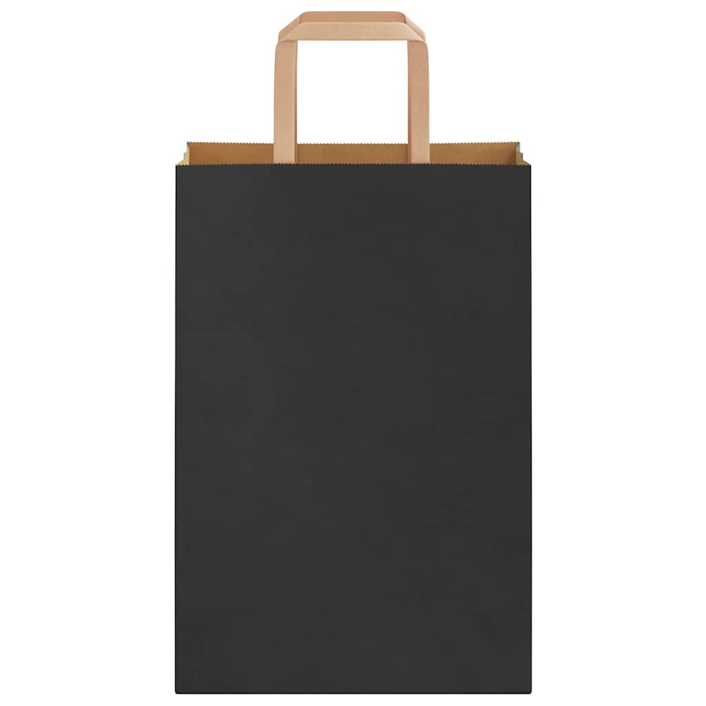 Papirnate vrećice 250 kom s ručkama crne 21x11x31 cm