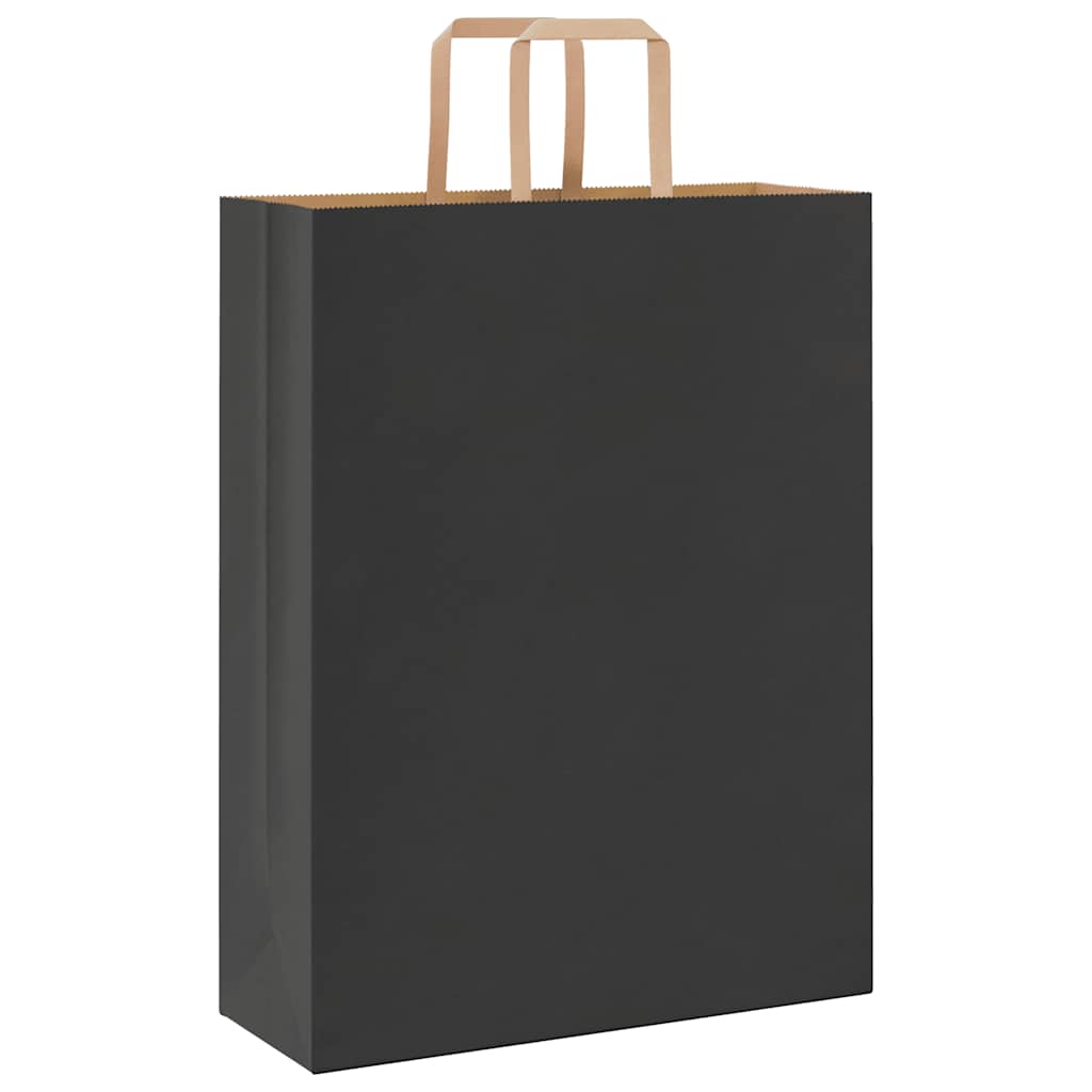 Papirnate vrećice 250 kom s ručkama crne 32x12x42 cm