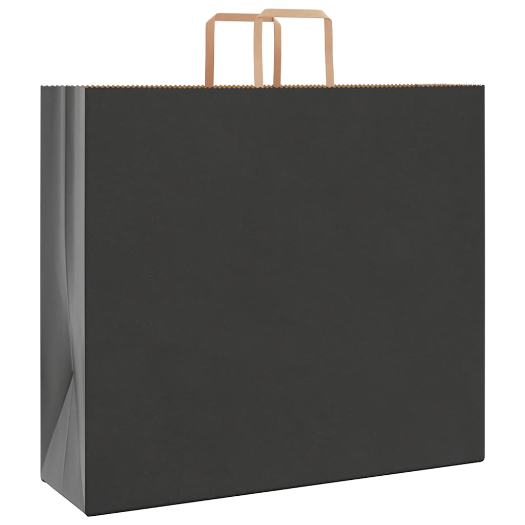 Papirnate vrećice 250 kom s ručkama crne 54x15x49 cm
