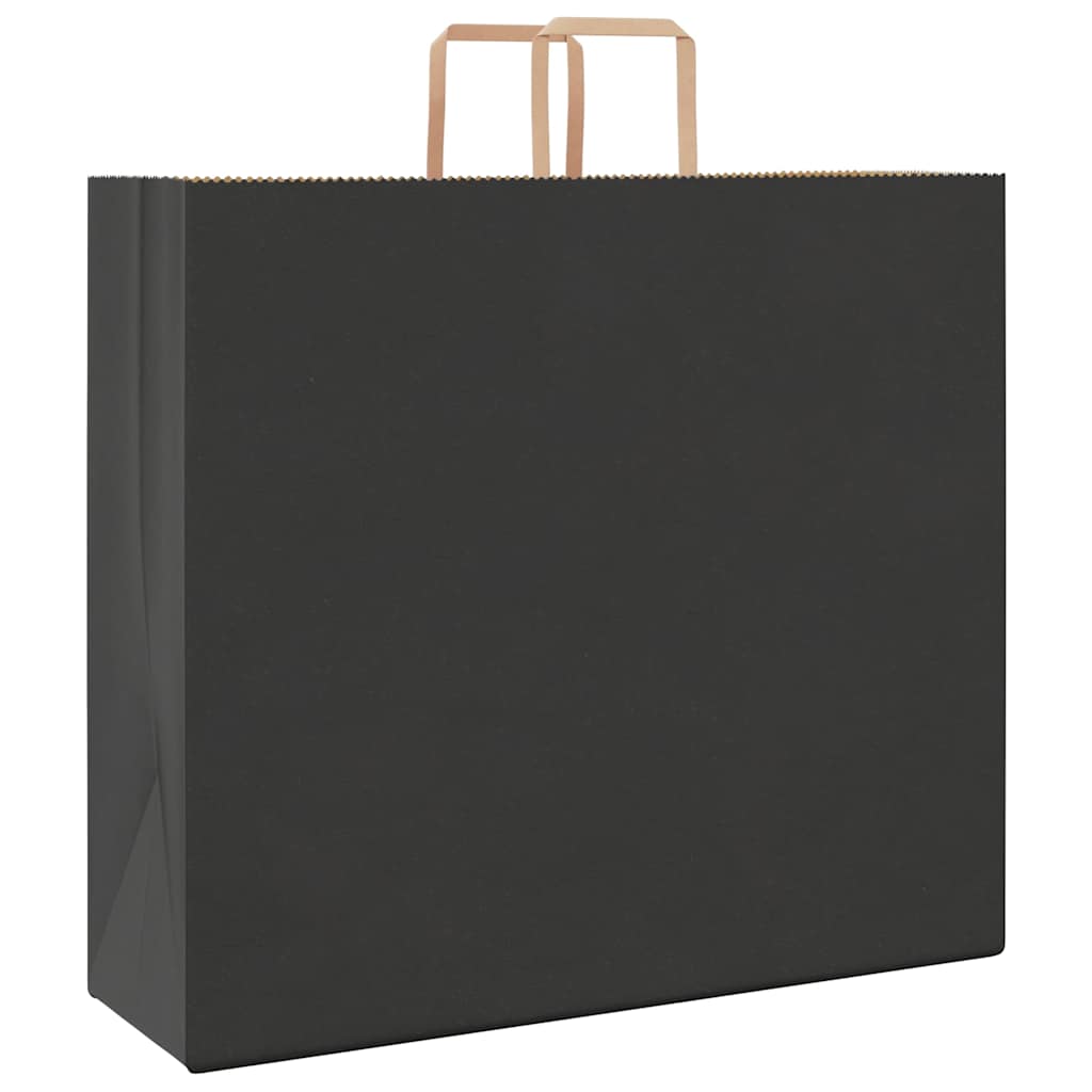 Papirnate vrećice 250 kom s ručkama crne 54x15x49 cm