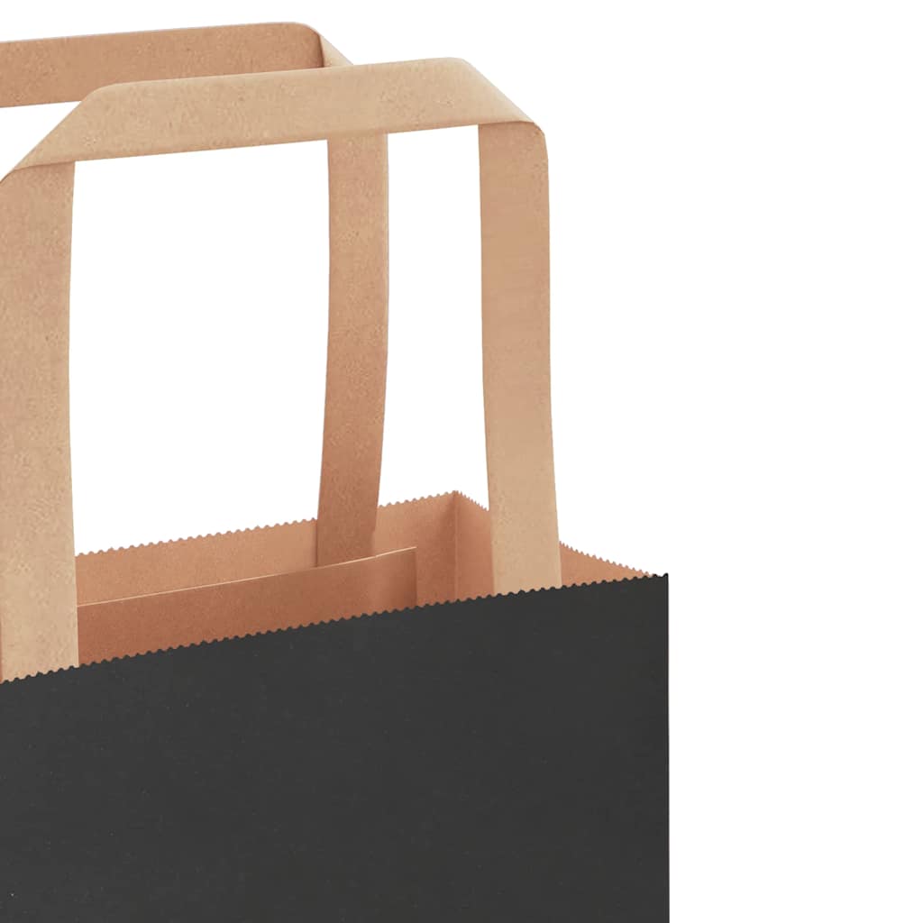 Papirnate vrećice 250 kom s ručkama crne 54x15x49 cm