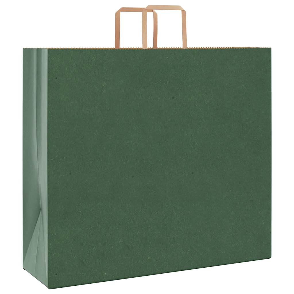 Papirnate vrećice 250 kom s ručkama zelene 54x15x49 cm