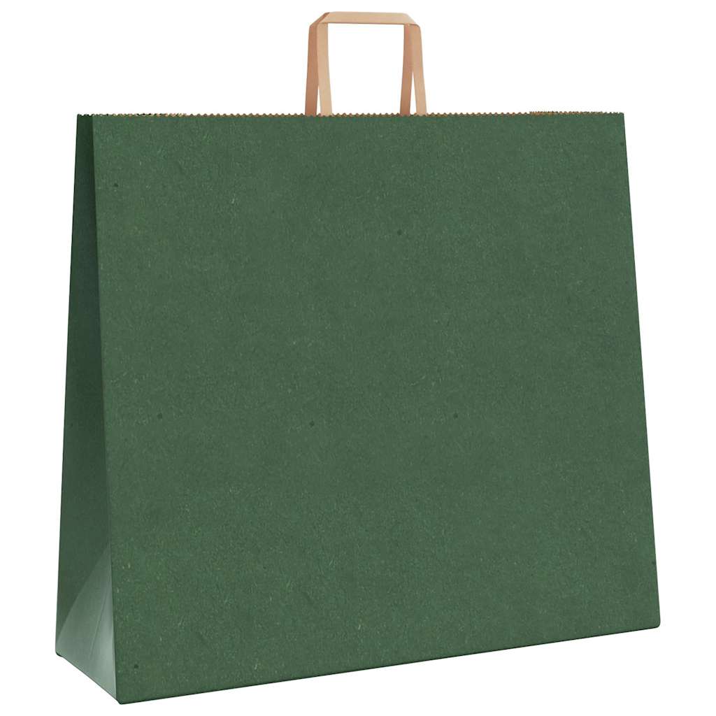 Papirnate vrećice 250 kom s ručkama zelene 54x15x49 cm