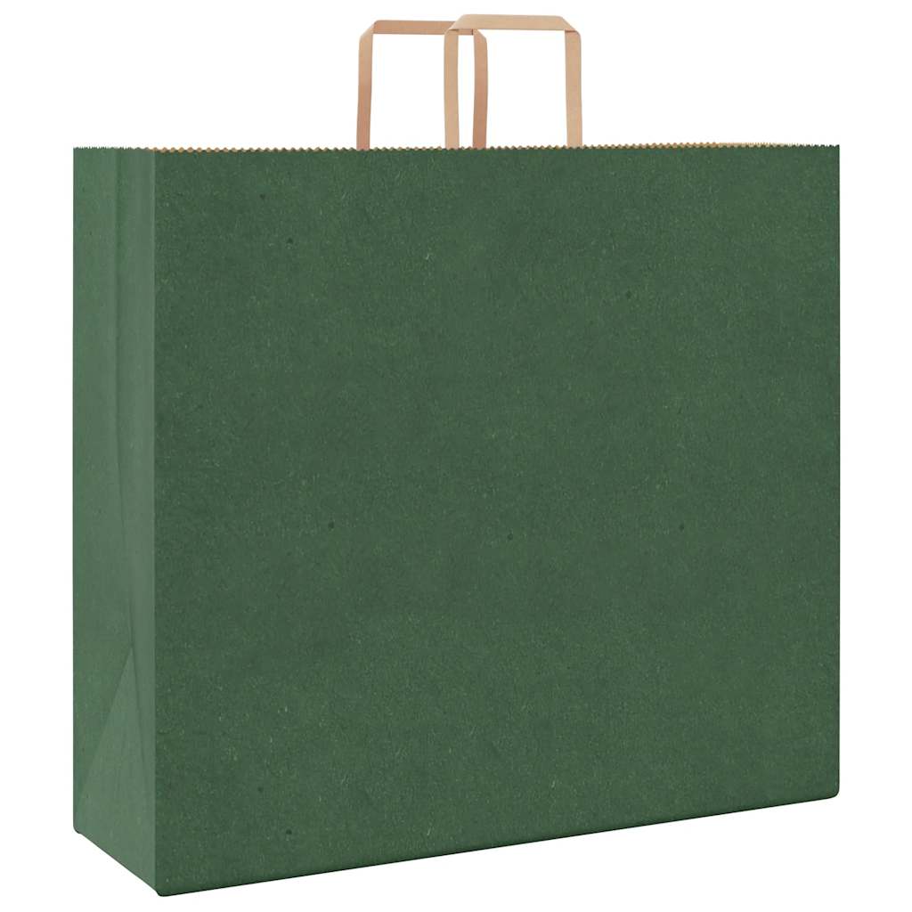 Papirnate vrećice 250 kom s ručkama zelene 54x15x49 cm