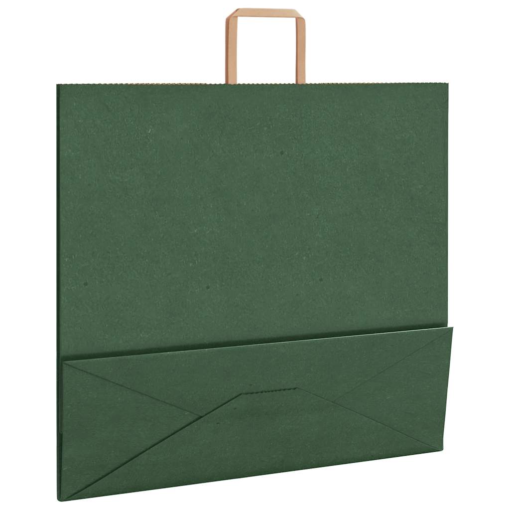 Papirnate vrećice 250 kom s ručkama zelene 54x15x49 cm